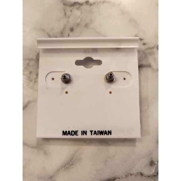 Vintage Cara Mia Purple & Gold Tone Earrings Surgical Steel Posts 1980's - Picture 2 of 5